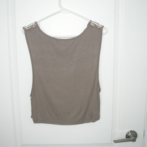 Tan Lace Front Crop Top - Picture 5 of 7